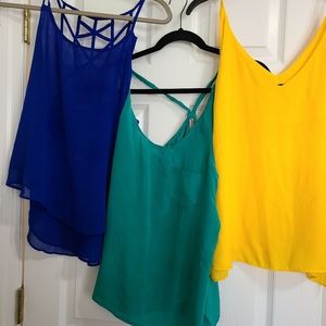 3 Large summer tops $8